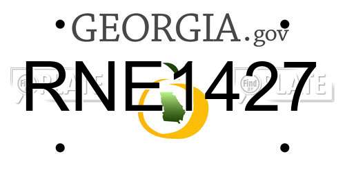 RNE1427 Georgia License Plate