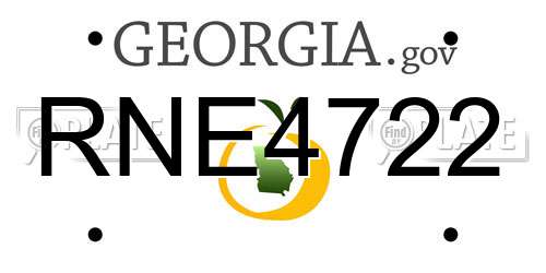 RNE4722 Georgia License Plate