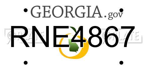 RNE4867 Georgia License Plate