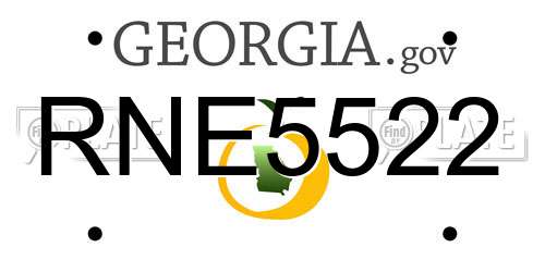 RNE5522 Georgia License Plate