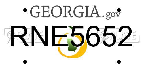 RNE5652 Georgia License Plate