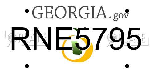 RNE5795 Georgia License Plate