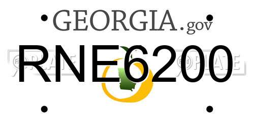 RNE6200 Georgia License Plate