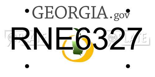 RNE6327 Georgia License Plate