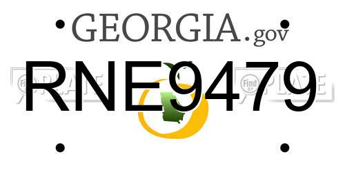 RNE9479 Georgia License Plate