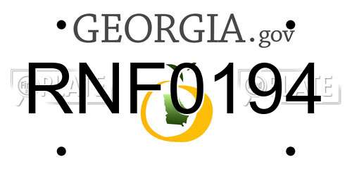 RNF0194 Georgia License Plate