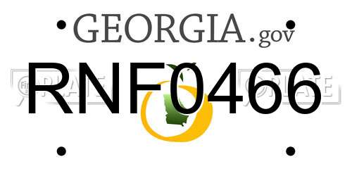 RNF0466 Georgia License Plate