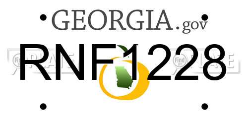 RNF1228 Georgia License Plate