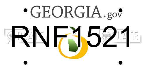 RNF1521 Georgia License Plate