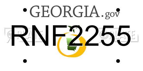 RNF2255 Georgia License Plate