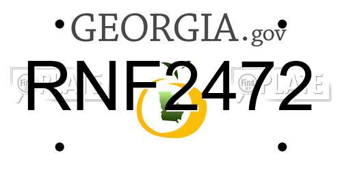 RNF2472 Georgia License Plate