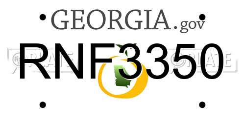 RNF3350 Georgia License Plate