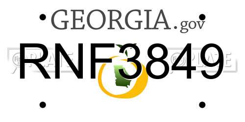 RNF3849 Georgia License Plate