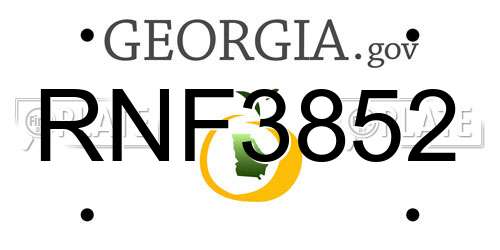 RNF3852 Georgia License Plate