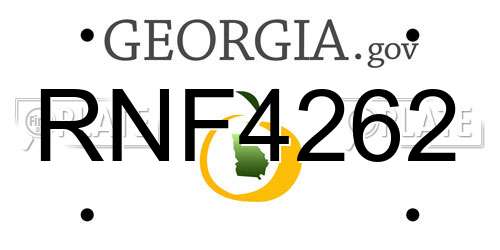 RNF4262 Georgia License Plate