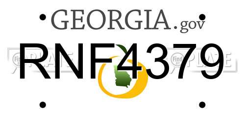 RNF4379 Georgia License Plate