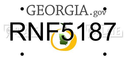 RNF5187 Georgia License Plate