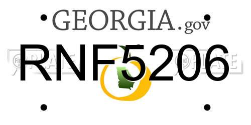RNF5206 Georgia License Plate