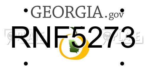 RNF5273 Georgia License Plate