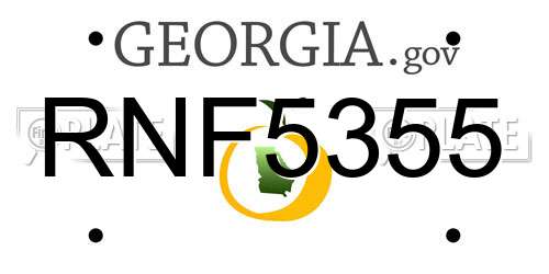 RNF5355 Georgia License Plate