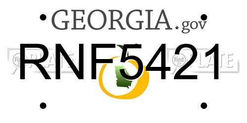 RNF5421 Georgia License Plate