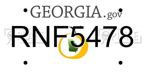 RNF5478 Georgia License Plate