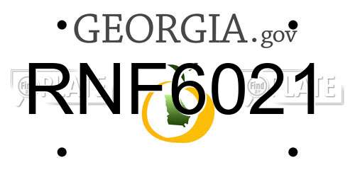 RNF6021 Georgia License Plate