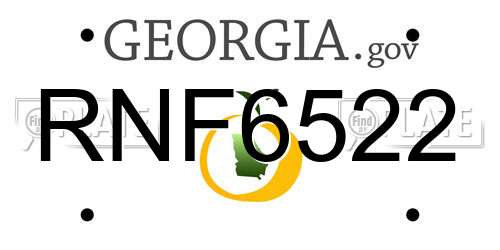 RNF6522 Georgia License Plate