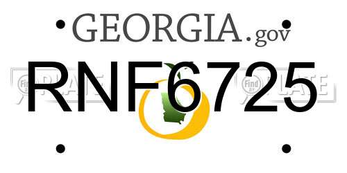 RNF6725 Georgia License Plate