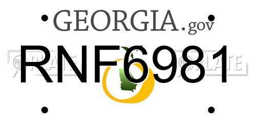 RNF6981 Georgia License Plate