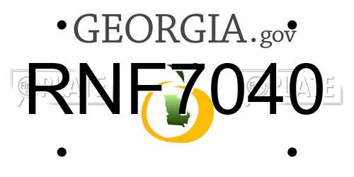 RNF7040 Georgia License Plate