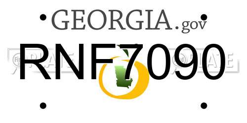 RNF7090 Georgia License Plate