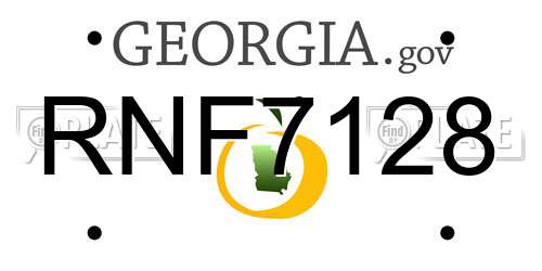 RNF7128 Georgia License Plate
