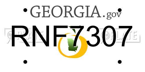 RNF7307 Georgia License Plate