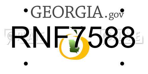 RNF7588 Georgia License Plate