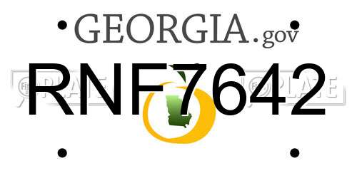 RNF7642 Georgia License Plate