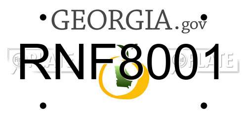 RNF8001 Georgia License Plate