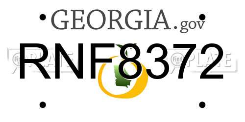 RNF8372 Georgia License Plate
