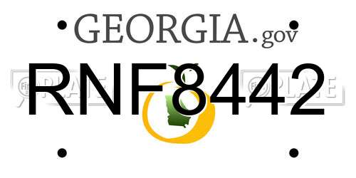 RNF8442 Georgia License Plate
