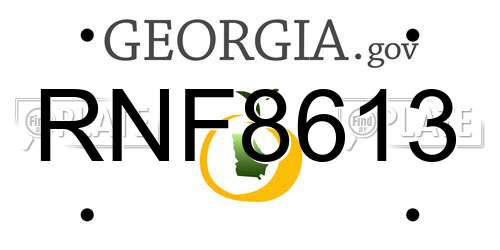 RNF8613 Georgia License Plate
