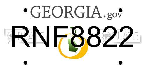 RNF8822 Georgia License Plate
