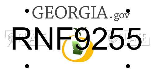 RNF9255 Georgia License Plate