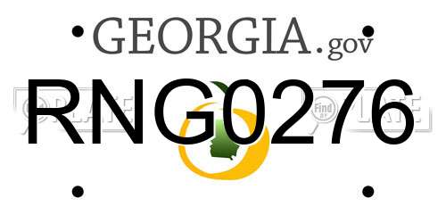 RNG0276 Georgia License Plate