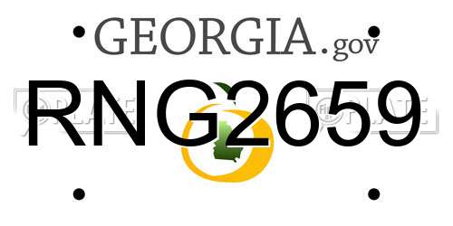 RNG2659 Georgia License Plate