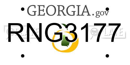 RNG3177 Georgia License Plate