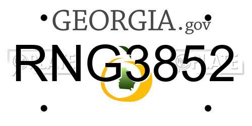 RNG3852 Georgia License Plate