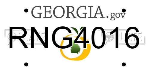 RNG4016 Georgia License Plate