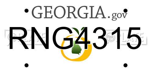 RNG4315 Georgia License Plate