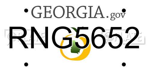 RNG5652 Georgia License Plate