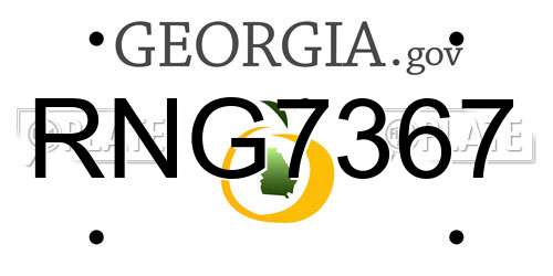 RNG7367 Georgia License Plate